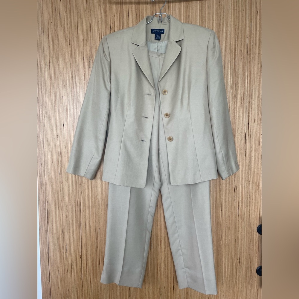 Ann Taylor Cream Blazer and Suit Set